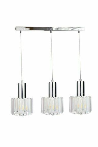 Kontrola Závěsné svítidlo Keter Lighting DECO 3xE27 stříbrné s křišťály 60 cm 1607