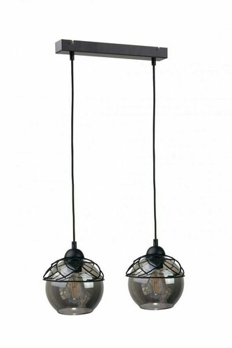 Kontrola Závěsné svítidlo Keter Lighting MERA BLACK 1515, 2×E27, černé s kouřovým sklem