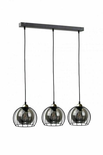 Kontrola Závěsná lampa 3xE27 SOLO ČERNÁ / ZLATÁ