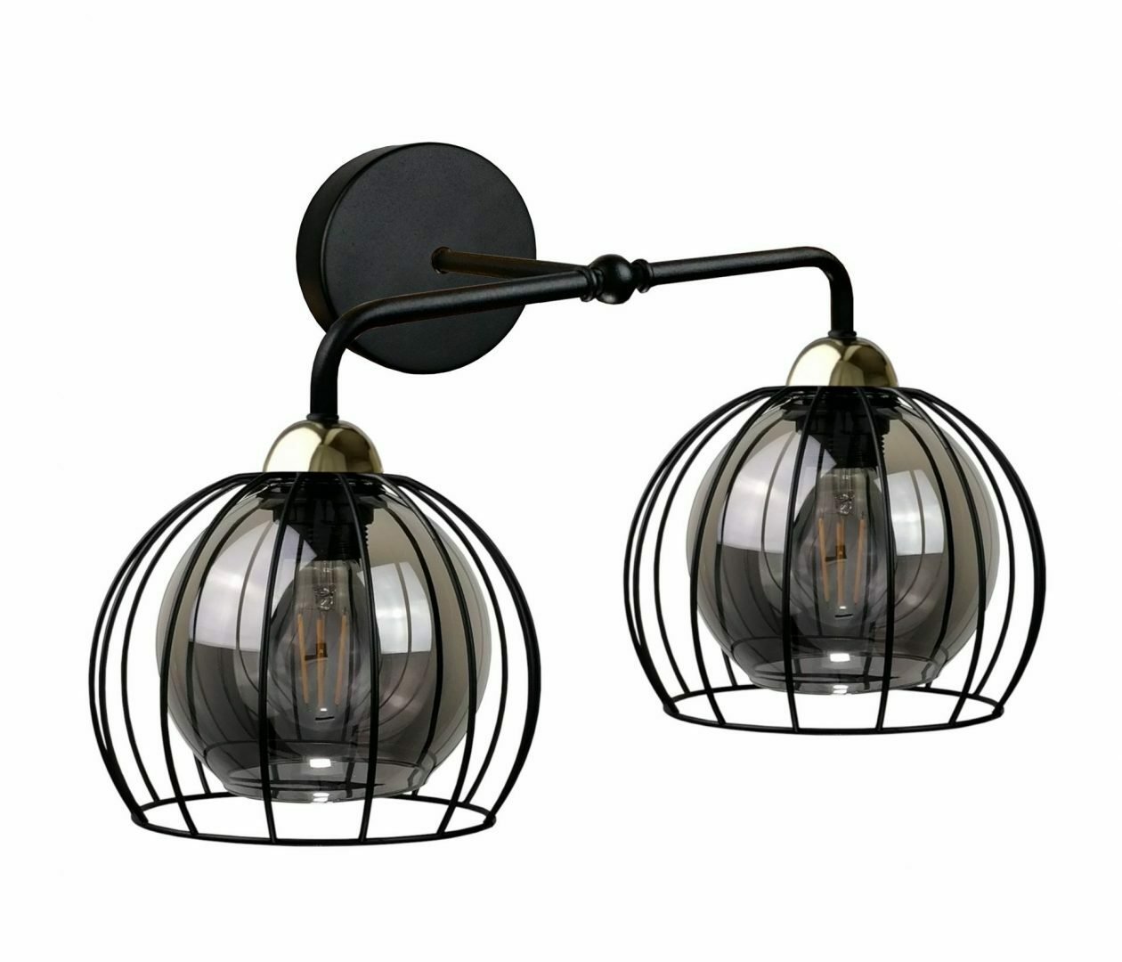 Kontrola Nástěnné svítidlo 2xE27 SOLO BLACK / GOLD Nástěnné svítidlo 2xE27 SOLO BLACK / GOLD