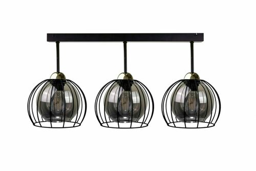 Kontrola Černo-zlaté stropní svítidlo Keter Lighting SOLO 1495 3×E27 max. 60 W IP20