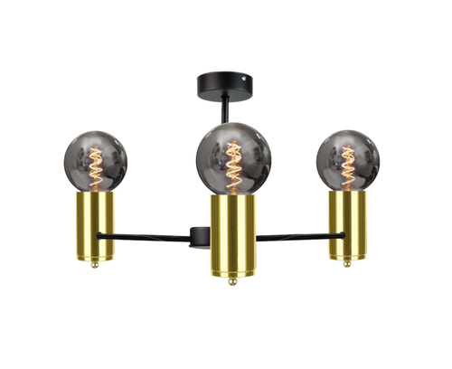 Kontrola Stropní lustr Keter Lighting ARDE 1709, černý a zlatý, 3×E27