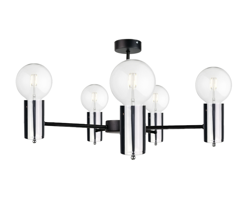 Kontrola Stropní svítidlo 5xE27 ARDE BLACK / SILVER Stropní svítidlo 5xE27 ARDE BLACK / SILVER