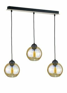 Závěsné svítidlo Keter Lighting AMBRE WOOD 2020, 60 cm, 3×E27, medové sklo small 0