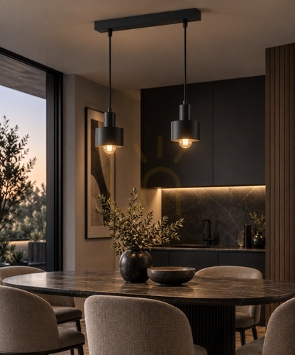 Kontrola Závěsné svítidlo Keter Lighting Luce Black 2060, černé, 2×E27, 50 cm