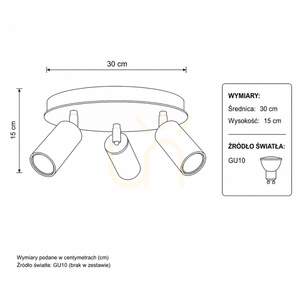 Stropní bodové svítidlo Keter Lighting EYE SILVER 2100, chrom, 3×GU10, Ø30 cm small 2