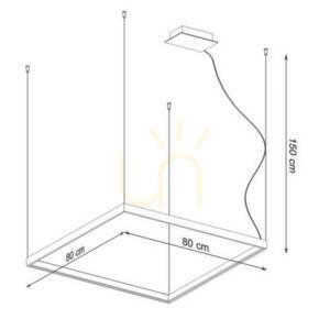 Lustr THORO NELYA M bílý LED 48W 4000K 5757lm CRI 97, čtverec 80 cm, závěs do 150 cm, TH.150 small 5