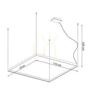 LED lustr Thoro NELYA L bílý čtverec 110 cm 4000K small 5
