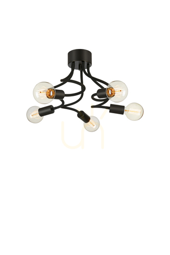 Kontrola Plafon Markslojd Medusa 5x20W černý kovový 70 cm 107931