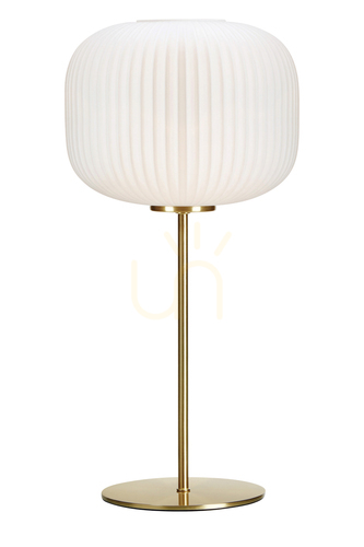 Kontrola Stolní lampa Markslöjd Sober 107819 bílé sklo mosaz 50 cm