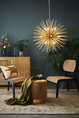 Kontrola Závěsné světlo Markslojd SOLEIL 107752 zlaté kovové 12 světel 72 cm