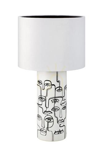 Kontrola Stolní lampa Markslojd Family 108246 bílá keramika samet 61,5 cm