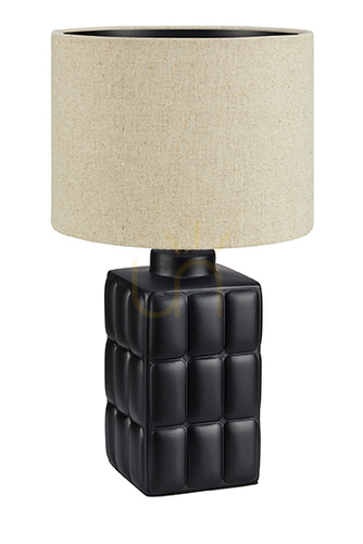 Kontrola Stolní lampa Markslojd Cuscini 108248 černá béžová keramika textil 42,5 cm