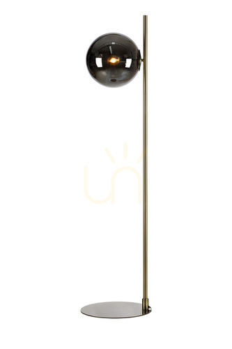 Kontrola Podlahová lampa Markslojd Dione 108274 kouřové sklo starožitný kov 134,5 cm
