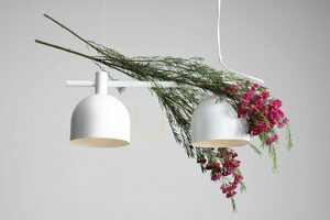 Závěsné svítidlo Aldex BERYL 2 WHITE 976H, lišta se dvěma stínidly Ø 15 cm, matná bílá, 2 × E27 max. 15 W LED, 52 cm small 1
