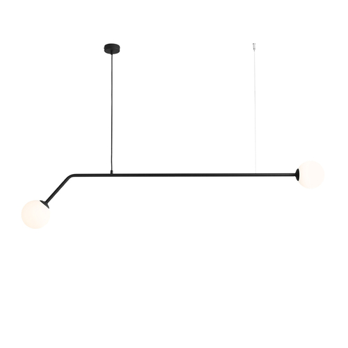 Kontrola Závěsná lampa Aldex Pure Black E14 2x40W kov/sklo 1064H1