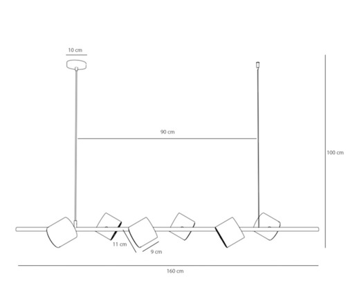 Kontrola Závěsná lampa Aldex Bot 6 černá GU10-AR111 1047K