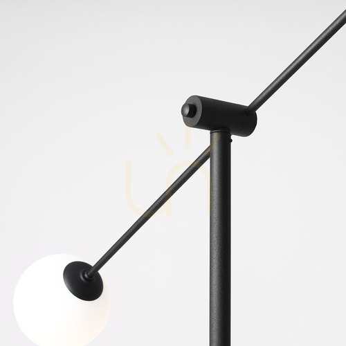 Kontrola Stojací lampa Aldex Ohio černá kov/sklo 191 cm 1081A1