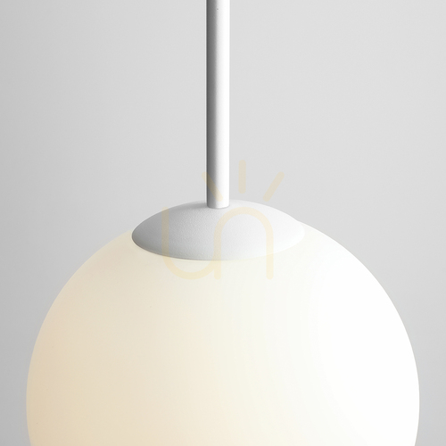 Kontrola Bílé závěsné svítidlo Aldex Bosso Medium 30, skleněné stínidlo 30 cm, E27 1087G