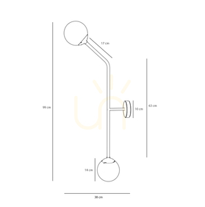 Nástěnné svítidlo Aldex Pure chrom vertikální 2xE14 kov sklo 1064D4_2 small 2