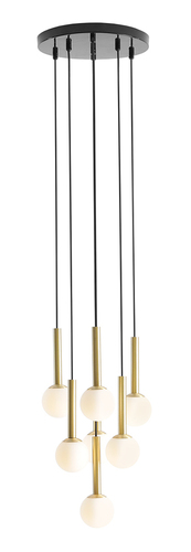 Kontrola Závěsná lampa Aldex Riu 7 černá kov sklo 1103T1