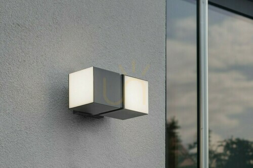 Kontrola Venkovní nástěnné svítidlo Lutec CUBA 5193808118 se dvěma otočnými LED kostkami, 4000 K, antracit, IP54