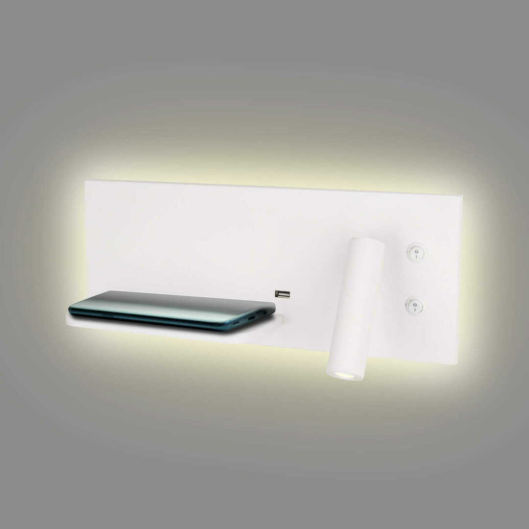 Zobrazit Nástěnné světlo Max Light Superior W0291L bílé s USB a indukční nabíječkou Nástěnné světlo Max Light Superior W0291L bílé s USB a indukční nabíječkou
