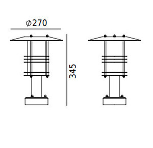 Venkovní stojací světlo Norlys Stockholm 284 pozinkované E27 34,5 cm 284GA small 1