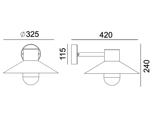Kontrola LUND 290 GALVANIZOVANÉ E27 VEDL 9W NORLYS