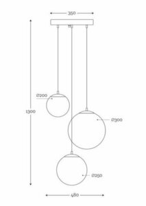 Stylová závěsná svítidla Famlight Muna sada 3 kusů z nerezové oceli small 3