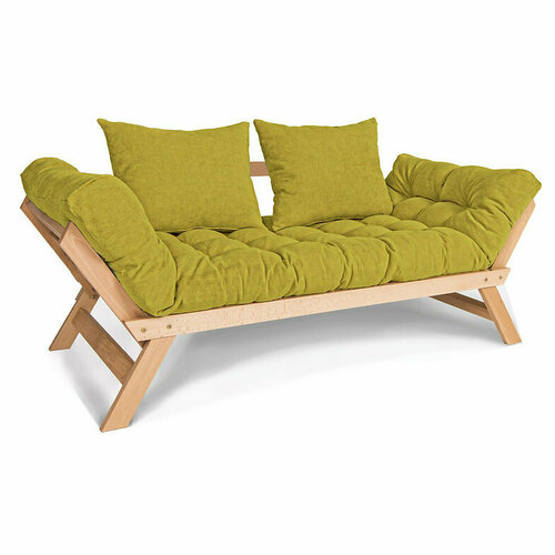 Kontrola Rozkládací pohovka WoodMan Allegro, zelená, surové bukové dřevo, SKU 100379