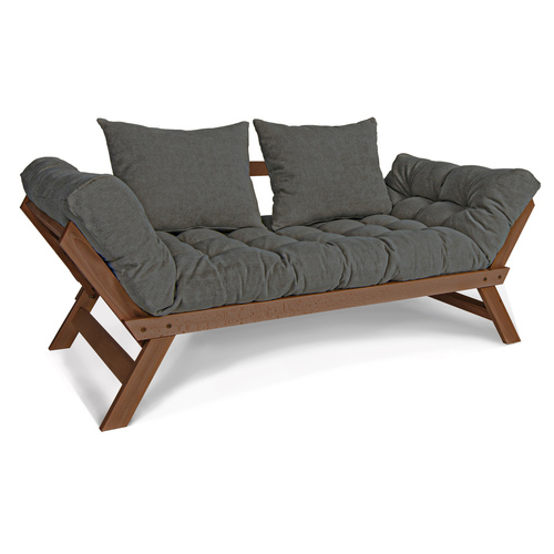 Kontrola Rozkládací pohovka WoodMan Allegro šedá, ořech, bukové dřevo, SKU WUA-00537