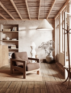 Křeslo s polohovatelným opěradlem WoodMan MEXICO 001361 – neošetřený buk, hnědé small 2