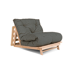 Futon Layti 90 WoodMan, bukové dřevo, přírodní, šedé čalounění, SKU WUA-00885 small 0