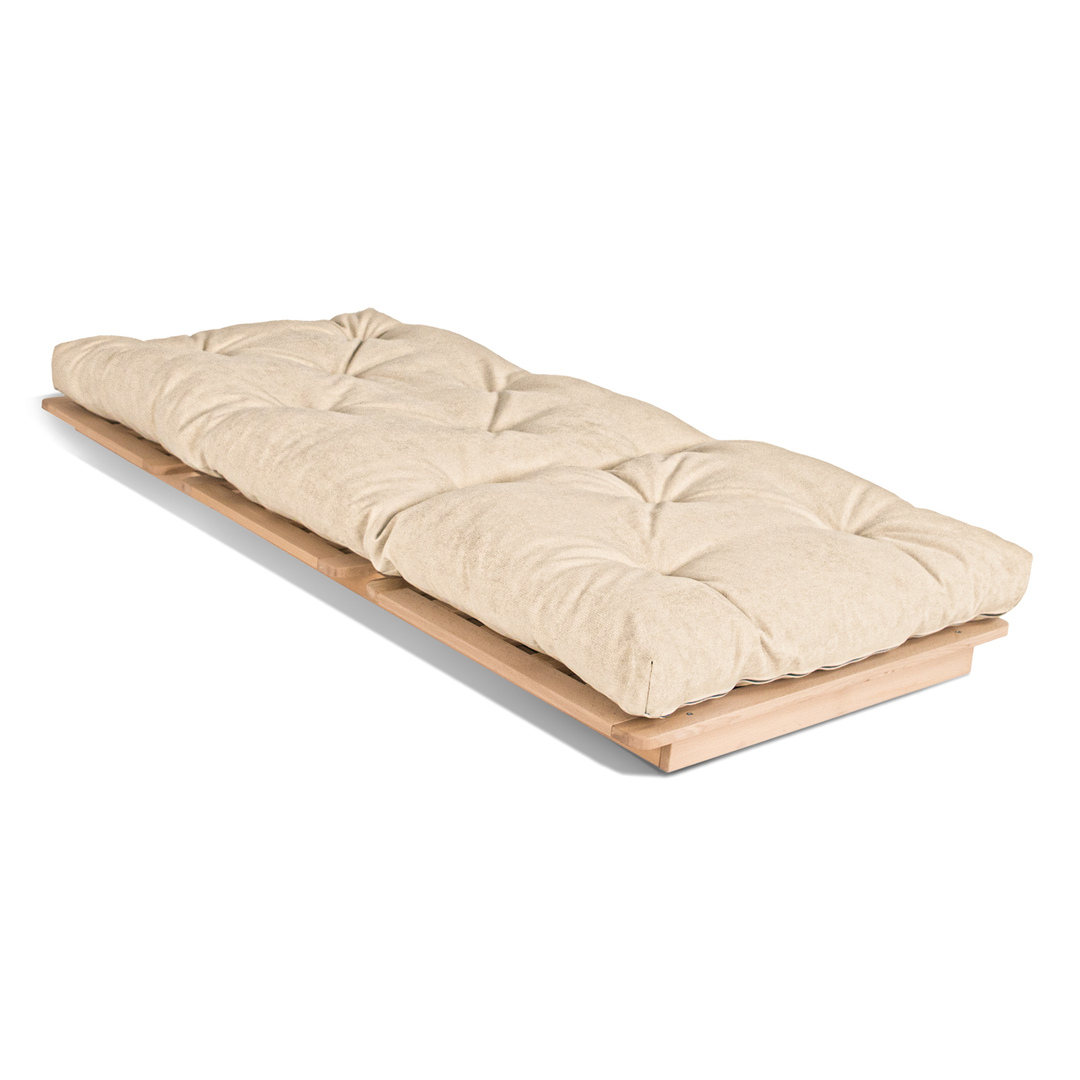 Náhled Futon pohovka WoodMan Layti 90 krémová, lněný olej, WUA-00879 Futon pohovka WoodMan Layti 90 krémová, lněný olej, WUA-00879