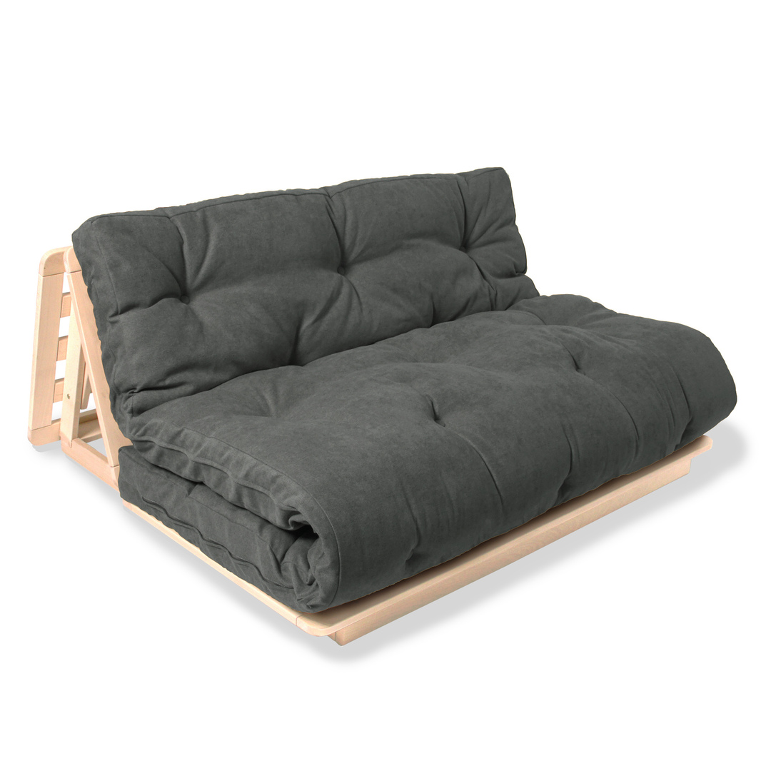 Futonsoffa WoodMan Layti 140 linoljeimpregnerad grå WUA-01115