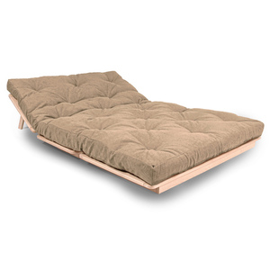 Rozkládací futonová pohovka WoodMan LAYTI-140 WUA-01117, přírodní buk, béžová matrace, lůžko 140 × 200 cm small 2