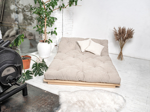 Futon pohovka WoodMan Layti 140, bukové dřevo, krémová, WUA-01109 small 5