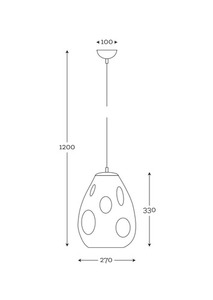 Moderní skleněná závěsná lampa Storm L transparentní mosaz small 3