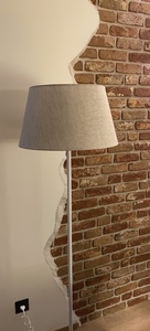 ALLAN LEN E27 stojací lampa - bílá, přírodní lněné stínidlo 168cm - LUNARES small 1