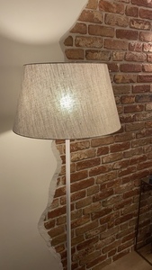 ALLAN LEN E27 stojací lampa - bílá, přírodní lněné stínidlo 168cm - LUNARES small 3