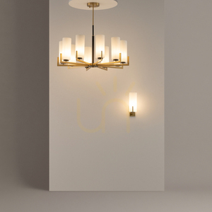 Lustr Maytoni FORTANO MOD089PL-10BS, Ø 86 cm, 10 matných skleněných stínidel, mosaz a černá, 10xE27 small 2