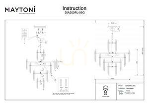 Lustr Maytoni Flare DIA200PL-06G 6xE14 křišťál zlatý Ø48,8 cm výška 68,7-154,2 cm small 6