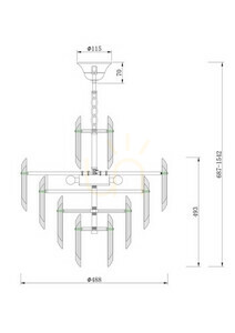 Lustr Maytoni Flare DIA200PL-06G 6xE14 křišťál zlatý Ø48,8 cm výška 68,7-154,2 cm small 7