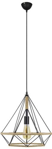 Kontrola PIRAMIDA lampa 8802/1 závěsné lano.1lb.E27 BLACK+SHIELD