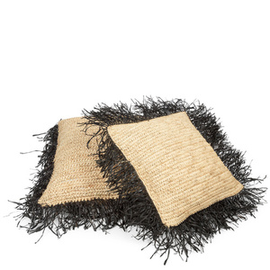 Povlak na polštář Raffia Square - Natural Black - 40x40. 2 Povlak na polštář Raffia Square - Natural Black - 40x40. small 2