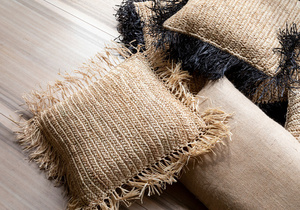 Povlak na polštář Raffia Square - Natural Black - 40x40. 4 Povlak na polštář Raffia Square - Natural Black - 40x40. small 4