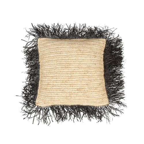 Kontrola Povlak na polštář Raffia Square - Natural Black - 40x40.