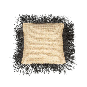 Povlak na polštář Raffia Square - Natural Black - 40x40. 0 Povlak na polštář Raffia Square - Natural Black - 40x40. small 0