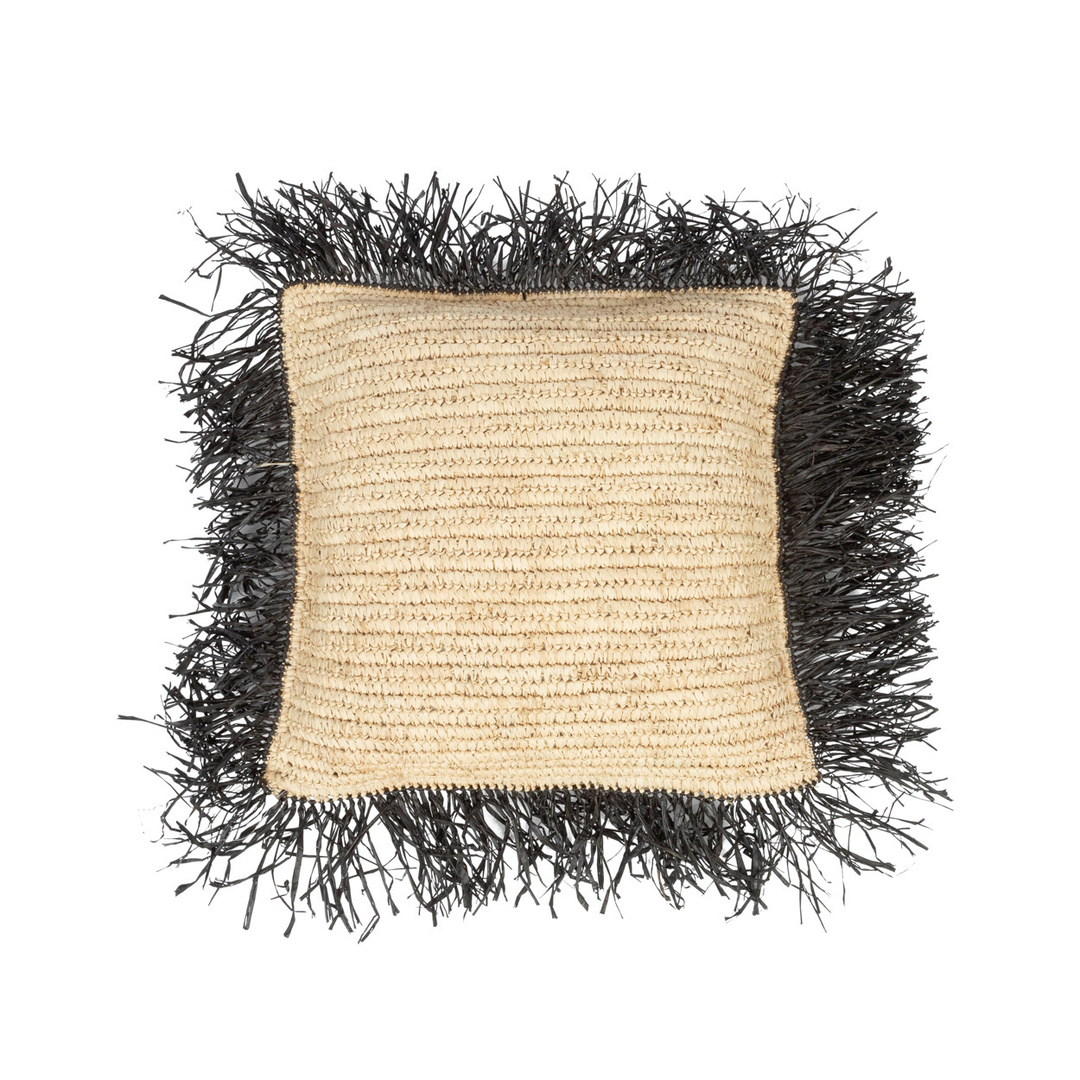 Kontrola Povlak na polštář Raffia Square - Natural Black - 40x40. Povlak na polštář Raffia Square - Natural Black - 40x40.